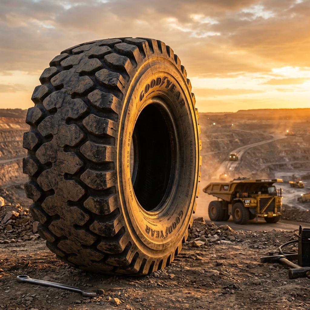 Giant Earthmover Mining Tyre